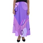 Colorful-abstract-wallpaper-theme Flared Maxi Skirt