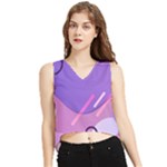 Colorful-abstract-wallpaper-theme V-Neck Cropped Tank Top