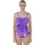 Colorful-abstract-wallpaper-theme Twist Front Tankini Set