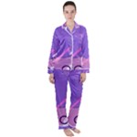 Colorful-abstract-wallpaper-theme Women s Long Sleeve Satin Pajamas Set	