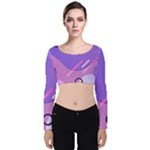 Colorful-abstract-wallpaper-theme Velvet Long Sleeve Crop Top