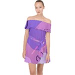 Colorful-abstract-wallpaper-theme Off Shoulder Chiffon Dress