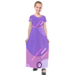 Colorful-abstract-wallpaper-theme Kids  Short Sleeve Maxi Dress