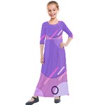 Colorful-abstract-wallpaper-theme Kids  Quarter Sleeve Maxi Dress