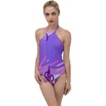 Colorful-abstract-wallpaper-theme Go with the Flow One Piece Swimsuit