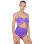 Colorful-abstract-wallpaper-theme Scallop Top Cut Out Swimsuit