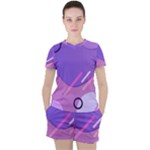 Colorful-abstract-wallpaper-theme Women s Tee and Shorts Set