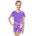 Colorful-abstract-wallpaper-theme Kids  Mesh Tee and Shorts Set