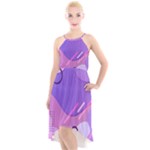 Colorful-abstract-wallpaper-theme High-Low Halter Chiffon Dress 