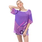 Colorful-abstract-wallpaper-theme Oversized Chiffon Top