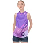 Colorful-abstract-wallpaper-theme High Neck Satin Top