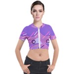 Colorful-abstract-wallpaper-theme Short Sleeve Cropped Jacket