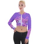 Colorful-abstract-wallpaper-theme Long Sleeve Cropped Velvet Jacket