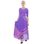 Colorful-abstract-wallpaper-theme Half Sleeves Maxi Dress
