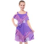 Colorful-abstract-wallpaper-theme Kids  Cut Out Shoulders Chiffon Dress