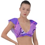 Colorful-abstract-wallpaper-theme Plunge Frill Sleeve Bikini Top