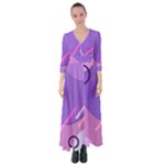 Colorful-abstract-wallpaper-theme Button Up Maxi Dress