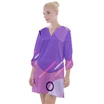 Colorful-abstract-wallpaper-theme Open Neck Shift Dress