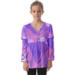Colorful-abstract-wallpaper-theme Kids  V Neck Casual Top