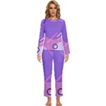 Colorful-abstract-wallpaper-theme Womens  Long Sleeve Lightweight Pajamas Set