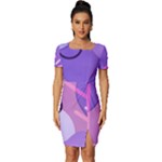 Colorful-abstract-wallpaper-theme Fitted Knot Split End Bodycon Dress