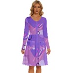 Colorful-abstract-wallpaper-theme Long Sleeve Dress With Pocket