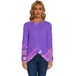 Colorful-abstract-wallpaper-theme Long Sleeve Crew Neck Pullover Top