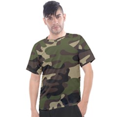 Texture-military-camouflage-repeats-seamless-army-green-hunting Men s Sport Top by Salman4z