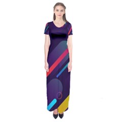 Colorful-abstract-background Short Sleeve Maxi Dress by Salman4z