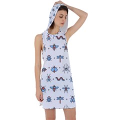 Insects-icons-square-seamless-pattern Racer Back Hoodie Dress by Salman4z