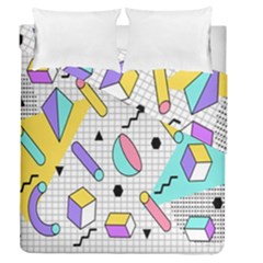 Tridimensional-pastel-shapes-background-memphis-style Duvet Cover Double Side (queen Size) by Salman4z