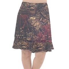 Vintage Cityscape City Retro Old Fishtail Chiffon Skirt by Salman4z