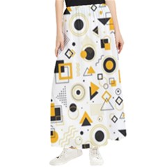 Flat Geometric Shapes Background Maxi Chiffon Skirt by pakminggu