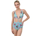 Seamless Pattern With Heart Shaped Cookies With Sugar Icing Tied Up Two Piece Swimsuit View1