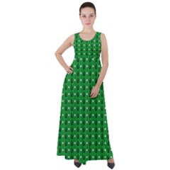 Green Christmas Tree Pattern Background Empire Waist Velour Maxi Dress by pakminggu