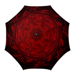 Rose Red Rose Red Flower Petals Waves Glow Golf Umbrellas by pakminggu