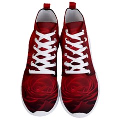 Rose Red Rose Red Flower Petals Waves Glow Men s Lightweight High Top Sneakers by pakminggu
