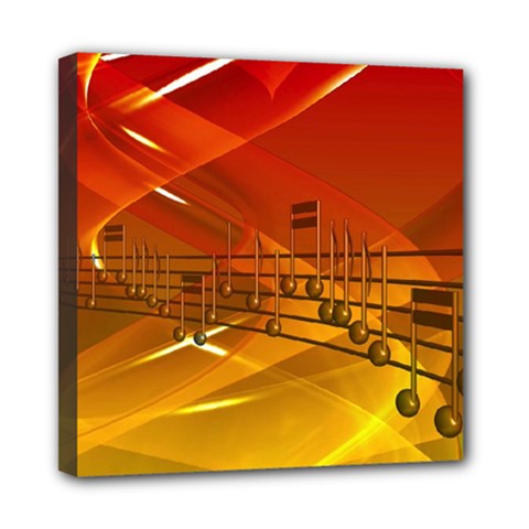 Music Notes Melody Note Sound Mini Canvas 8  X 8  (stretched) by pakminggu