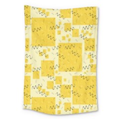 Party Confetti Yellow Squares Large Tapestry by pakminggu