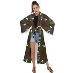 Art Halloween Pattern Creepy Design Digital Papers Maxi Kimono by pakminggu