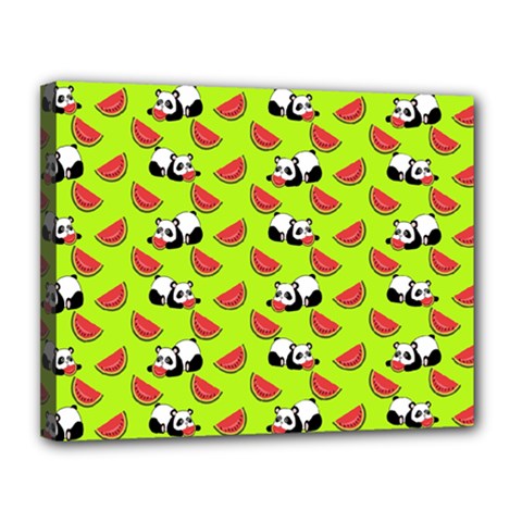 Watermelon Panda Background Wallpaper Canvas 14  X 11  (stretched) by pakminggu