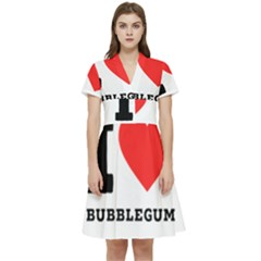 I Love Bubblegum Short Sleeve Waist Detail Dress by ilovewhateva