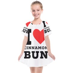 I Love Cinnamon Bun Kids  Smock Dress by ilovewhateva