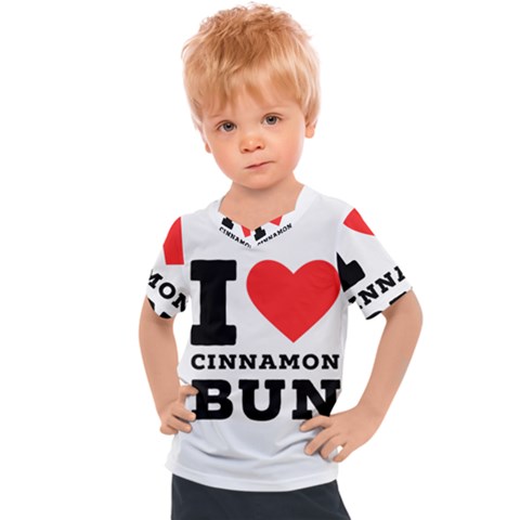 I Love Cinnamon Bun Kids  Sports Tee by ilovewhateva