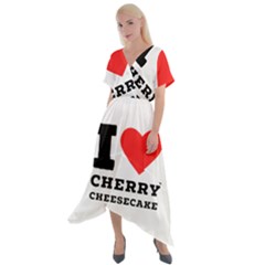 I Love Cherry Cheesecake Cross Front Sharkbite Hem Maxi Dress by ilovewhateva