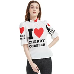 I Love Cherry Cobbler Frill Neck Blouse