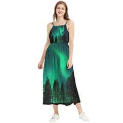 Aurora Northern Lights Phenomenon Atmosphere Sky Boho Sleeveless Summer Dress by pakminggu