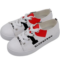 I Love Blueberry Cheesecake  Kids  Low Top Canvas Sneakers by ilovewhateva