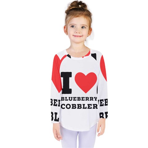 I Love Blueberry Cobbler Kids  Long Sleeve Tee by ilovewhateva