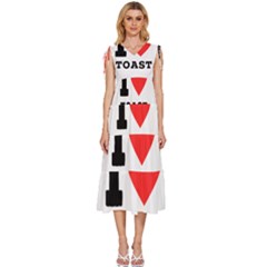 I Love Toast V-neck Drawstring Shoulder Sleeveless Maxi Dress by ilovewhateva